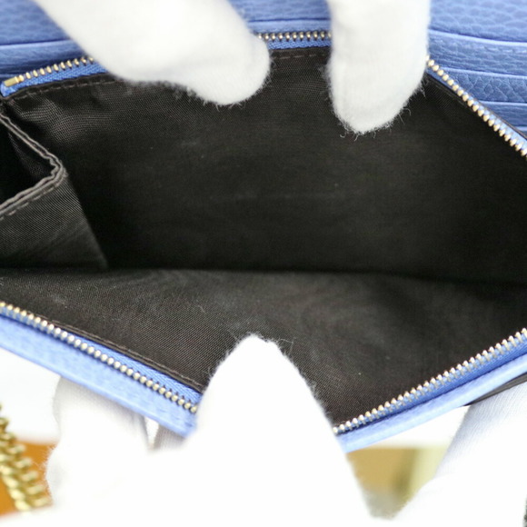 GUCCI Shoulder Bag Marmont Chain Blue Ladies - Picture 9 of 10